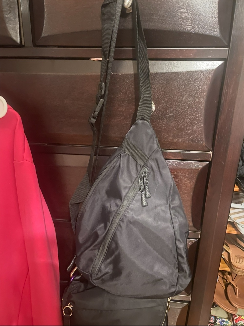 Black Sling Crossbody Bag - Compact Everyday Carry